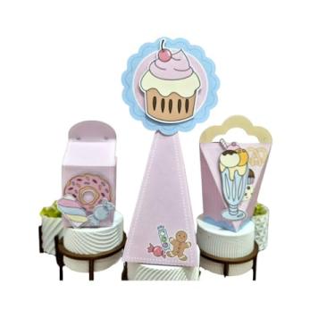 Imagem de Lembrancinhas para Doces Tema Docinhos — Decoração de Festa Infantil, Lembrancinha, Mesa de Doces Personalizada — Kit com 10 unidades