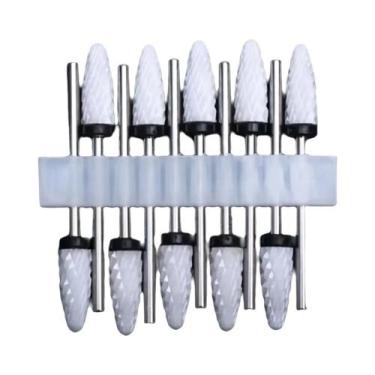 Imagem de Conjunto De Brocas De Cerâmica Para Unhas, 10 Peças Para Máquina Elétr