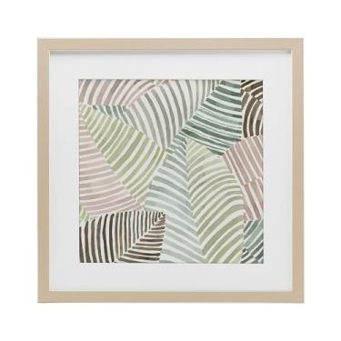 Imagem de Stupell Industries Impressão emoldurada de bétula ilusão de folhagem listrada sob vidro por Errico & Slyp, 40,6 x 40,6 cm