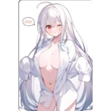 Imagem de DKLOWK Pôster de metal quente de menina anime fofo biquíni sexy placa de decoração de parede para casa bar clube quarto banheiro homem caverna Otaku 30,5 x 40,6 cm