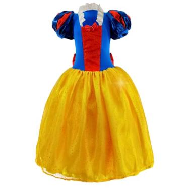 Imagem de Fantasia Branca de Neve Luxo Infantil com Tiara (G (9-10 ANOS))