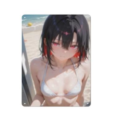 Imagem de Hot Sexy Anime Girl Poster Art Poster Tin Sign Vintage Wall Art Decoration Poster 30,5 x 40,6 cm, Aj053