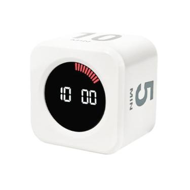 Imagem de Pomodoro Timer Cube, temporizador de produtividade de mesa com 5/10/25/50 minutos predefinidos, gerenciamento de tempo visual silencioso giratório para tarefas, trabalho, cozinha, exercícios