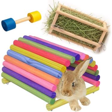 Imagem de Kit Casinha Porta Feno e Brinquedo Para Mini Coelhos