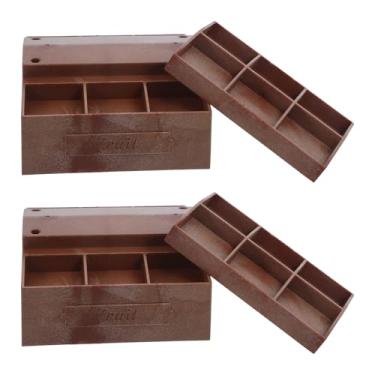 Imagem de Beaupretty 2 Peças de Mini Fruteira para Casa de Bonecas, Mini Fruteira de Plástico, Prateleiras para Exposição de Lanches E Mercearia, Marrom Escuro