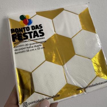 Imagem de Guardanapo de Papel Folha Dupla Futebol Dourado 33x33 cm - Ponto das F