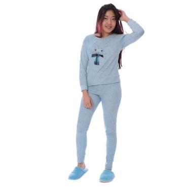 Imagem de Roupa De Dormir Juvenil Pijama De Frio Feminino Quente Leve - Victory,