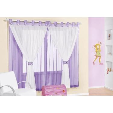 Imagem de Cortina Juvenil Quarto 2,00m X 1,70m Menino Menina Voal - Rose Jordão,