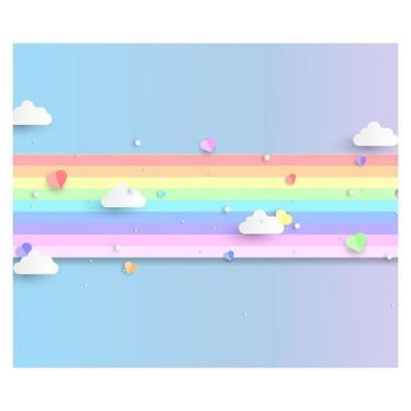 Imagem de Papel de Parede Adesivo Infantil Arco-íris Quarto Bebe - 733pcm - Allo