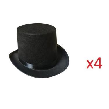 Imagem de 4 Cartolas Chapéu Magico Preto Tamanho Único Casamento Festa - Lynx