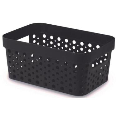 Imagem de Cesto Organizador Trama Rattan s/Tampa 4,5L Multiuso Plástico - Usual 