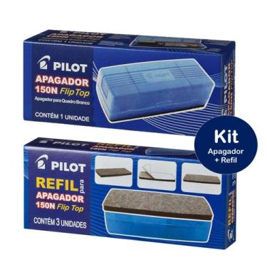 Imagem de Kit Apagador para Quadro Branco 150n Flip Top Pilot para 2 Marcadores 