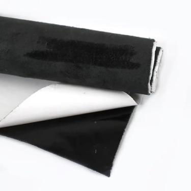 Imagem de Self-Adhesive Velvet Fabric (20x70cm, 1PC) – 0.8mm Thick Synthetic Suede for Car Roof Lining, DIY Projects, Durable(Black)