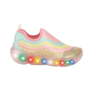 Imagem de Tênis Infantil de Luz Bibi Roller Celebration 3.0 Rosa de Sorvete 28