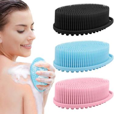 Imagem de Esfoliante corporal de silicone PQRUU, pacote com 3 buchas esfoliantes
