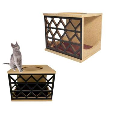 Imagem de Nicho Para Gatos Resistente Montado Com Carpete Antiderrapante Casinha