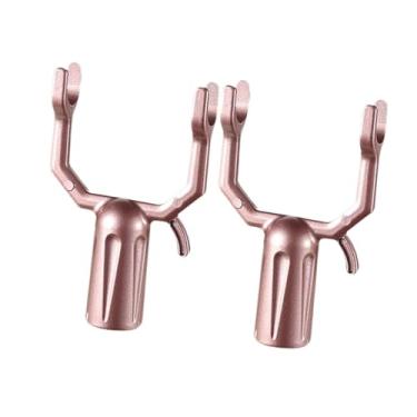 Imagem de IEUDNS 2 peças de garfos de conexão para varais de roupas, suporte para galhos de árvores, cabideiro de jardim, quintal, área externa, liga de alumínio, Rosa Ouro