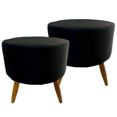 Imagem de Kit 2 Capas Para Puff Redondo Pé Palito Malha Com Elástico