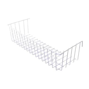 Imagem de Generic Cesta de armazenamento suspensa de arame, cesta de arame para decoração de fazenda, armários rústicos, prateleira organizadora para garagem, banheiro, Branco