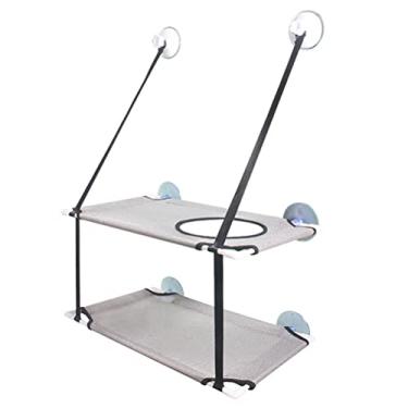 Imagem de Rede de Janela para Gatos de Nível Duplo, Ventosas de Força Industrial Assento Ensolarado Com Capacidade de Carga de 10 Kg Assento Ensolarado para Gatos Em Banho de Sol (2)