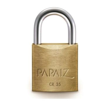 Imagem de Cadeado Papaiz Cr 35mm para Portão Janela Cofre Baú Porta Mala Latão