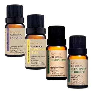 Imagem de Kit 4 Óleos Essenciais 100% Puro Via Aroma Monte O Seu, OLEO ESSENCIAL