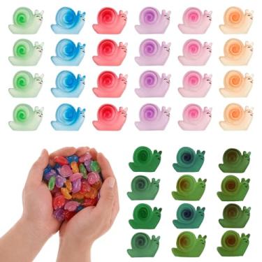 Imagem de ZLHETWT Miniaturas de caracol de resina luminosa, 100 peças, mini figuras de caracol de resina, figuras luminosas de caracol em miniatura, ornamento decorativo de caracol para jardim, paisagem, casa