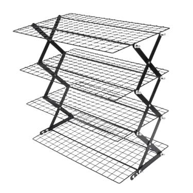 Imagem de Bewinner Rack de Armazenamento de Bancada de Cozinha Dobrável Aço Inoxidável Prateleira de Economia de Aço para Secagem Com Tempero de Alimentos Em Pequenas Cozinhas (4 camadas)