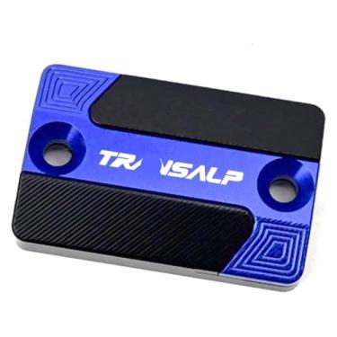 Imagem de Tampa do reservatório de fluido de freio dianteiro acessórios CNC para motocicletas compatíveis com TRANSALP 700 600 650 XLV (azul)