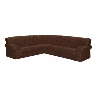 Imagem de Capa de Sofá DE Canto 5 ou 6 Lugares Elasticada Malha Gel - ARETHA ENX