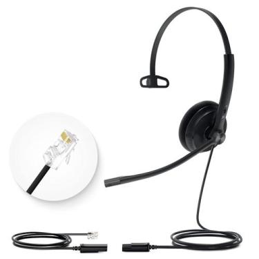Imagem de Fone de ouvido para telefone Yealink YHS34 Lite QD a RJ9 com fio para 