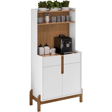Imagem de Aparador Cantinho Cafe 50525 2 Portas 81cm Branco Cedro DCASA