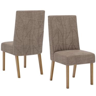 Imagem de Kit 2 Cadeiras Sala De Jantar Eloa Suede Cacao Henn