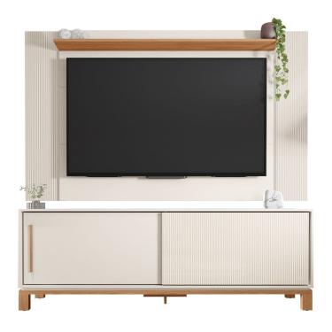 Imagem de Painel Para TV 65 Pol e Rack Bancada 180cm Lucca Off/Freijó C01 - Mpozenato
