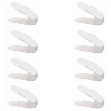 Imagem de Kit 8 Organizadores De Sapato Reforçado Com Regulagem Branco