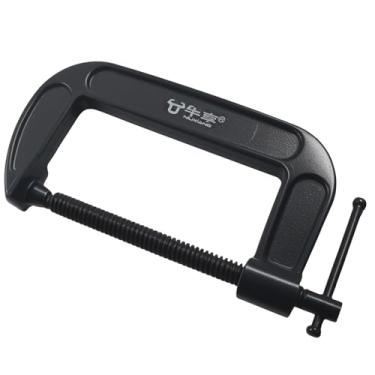 Imagem de Aracombie Braçadeira C de 12 cm, braçadeira de metal preto de força industrial para marcenaria, soldagem e aplicações automotivas, peça única com alça em T deslizante para máxima estabilidade