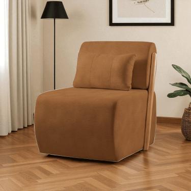 Imagem de Poltrona para Sala de Estar Madeira Maciça Cecília Luxo Caramelo