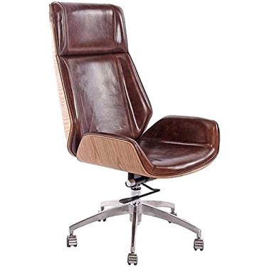 Imagem de Ergonômico Escritório Rotary Lift Executivo Escritório Computador Mesa Trabalho Couro Executivo Braço Executivo, 114-124X59X75Cm