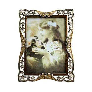 Imagem de TLTDSMY Moldura vintage para exibição de fotos e estilo europeu criativo 15,2 cm, 17,8 cm, 20,3 cm, 25,4 cm, porta-retrato para decoração de mesa