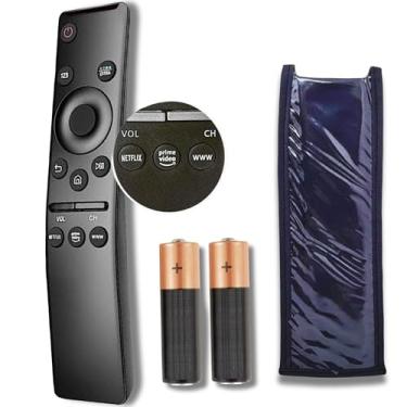 Imagem de Controle Remoto Universal Compátivel Com Tv Samsung Smart tv 4k Full Hd QLED UHD HDTV Com Teclas Netflix Prime Pilhas E Capa