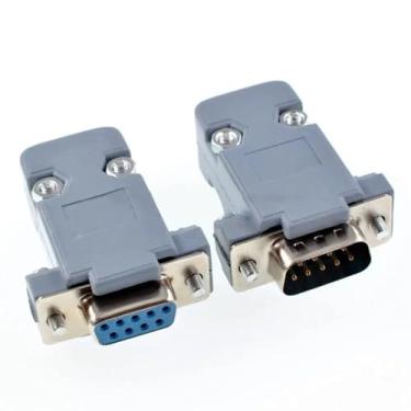 Imagem de DDWQWPRSZ Conectores D-sub de porta DB9 RS232 COM 9 pinos adaptador de soquete fêmea macho cabo removível fio (9)