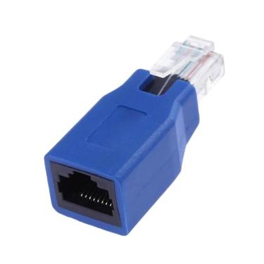 Imagem de BaotyJie Adaptador Ethernet Profissional Protege Interface de Rede de Computadores Adaptador Macho para Fêmea Compacto e Resistente, Azul