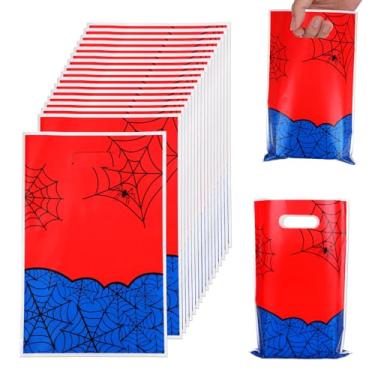 Imagem de 50unid Sacolas para Lembrancinhas de Festa Aranha, Azul Vermelho Desenho Animado Teia Aranha Sacolas Temáticas para Festa Aniversário Presentes Halloween Embalagens