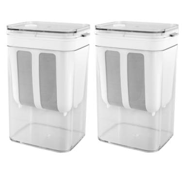 Imagem de 2 coadores de iogurte grego com tampa, separador de soro de leite de iogurte de queijo de malha fina, prensa compacta para iogurte grego e queijo (2)