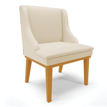 Imagem de Cadeira de Jantar Liz Corino Base Fixa Madeira Castanho - D'Rossi