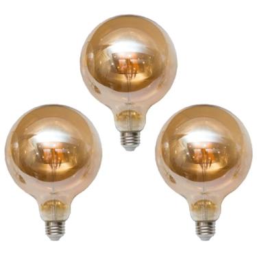 Imagem de Lâmpada Filamento LED G80 4W E27 LUZ QUENTE (AMARELO) Âmbar Retrô Vintage 110V~220V | Bivolt(3)