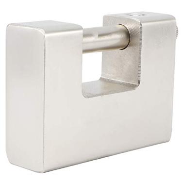 Imagem de Irfora Cadeado de Segurança, Argola Grossa Retangular, Fechadura de Porta Em Forma de D de Ferro Antiperfuração, Ampla Aplicação, Equipado Com 5 Chaves, Antirroubo, à Prova de