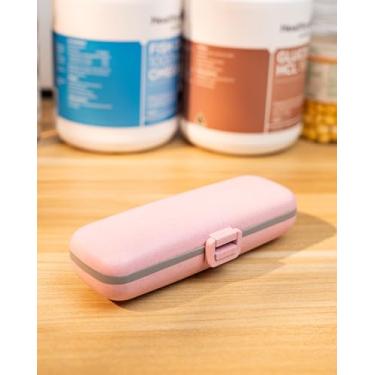 Imagem de Organizador de comprimidos de viagem, estojo de comprimidos diário pequeno para bolsa de bolso, recipiente portátil para pílulas, organizador de vitaminas e medicamentos, 9 compartimentos, estojo