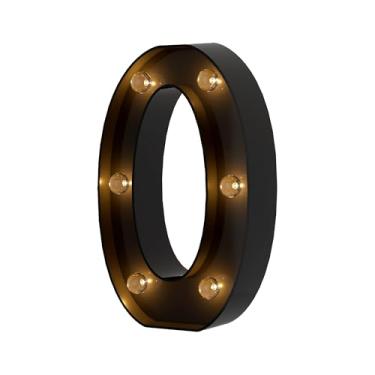 Imagem de Letreiro de LED com número de letreiro, sinal de número de letreiro preto iluminado para luz noturna, festa de aniversário, bar, lâmpada de Natal, decoração de casamento 0