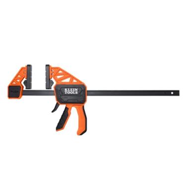 Imagem de Klein Tools 47556 Speed-Klamp 30 cm, força de aperto de 136 kg, braçadeira/espalhador, almofadas giratórias, operação com uma mão para projetos de madeira e metal